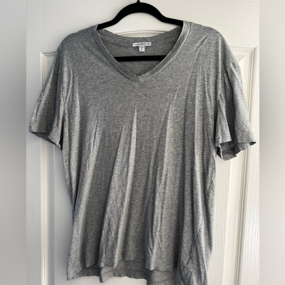 James Perse Gray V-Neck T-Shirt -  vintage Y2K/ late 2000’s